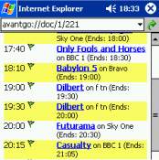 TV listings on a Pocket PC