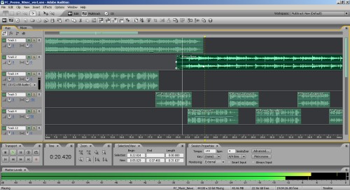 Adobe Audition Multitrack View