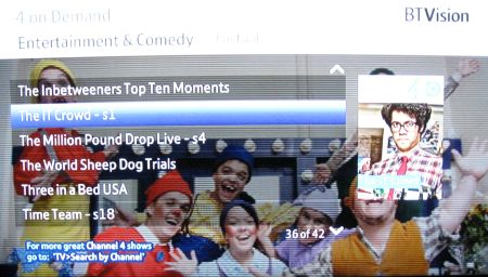 Catch-up TV on BT Vision