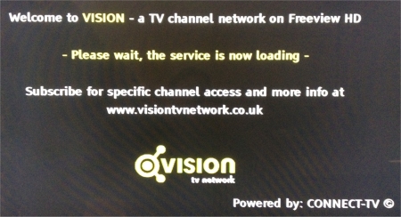 Connect-TV Vision Welcome Screen