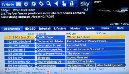 Sky + onscreen planner