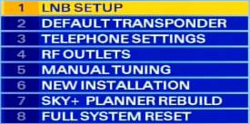 Sky installer menu