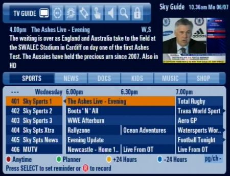 Sky's Sporting EPG