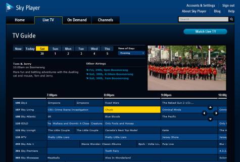 Sky Player Screenshot