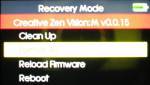 Recovery Mode Screen